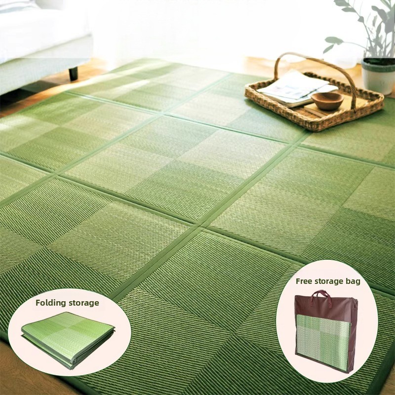 Tatami Mat Rush - เสื่อหญ้ารัชญี่ปุ่นแบบพับได้ เป็นมิตรกับสิ่งแวดล้อม ใช้เป็นเบาะรองคลาน ทาทามิ เบาะรองพื้น ระบายอากาศได้ดี